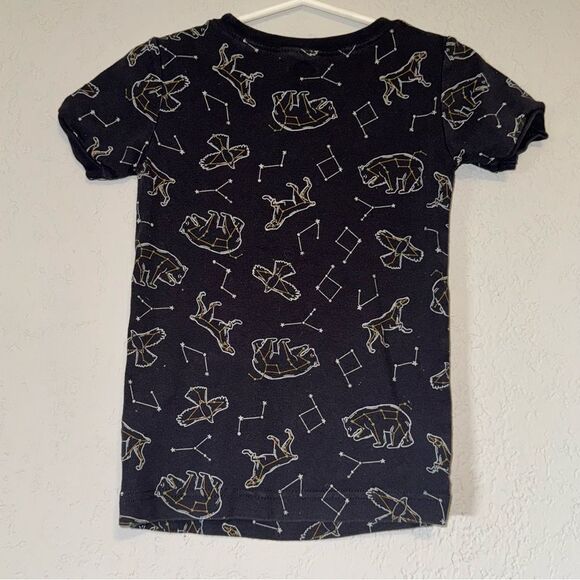 Kids Black Constellation Print Short Sleeve Graphic T-Shirt - Picture 6 of 6